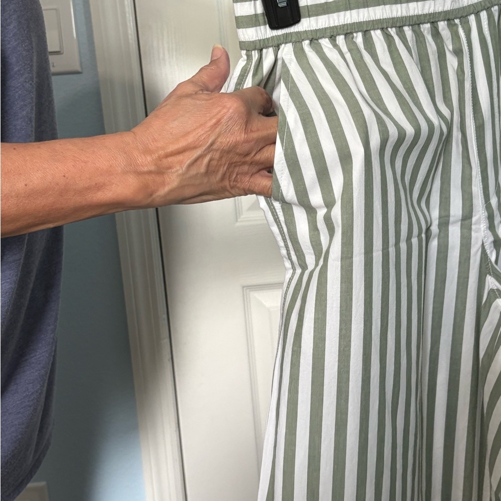Madewell Striped Chinos in Green and White - Picture 3 of 3